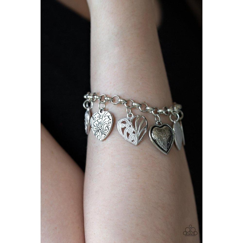 Garden Hearts - White Bracelet - Paparazzi - Dare2bdazzlin N Jewelry