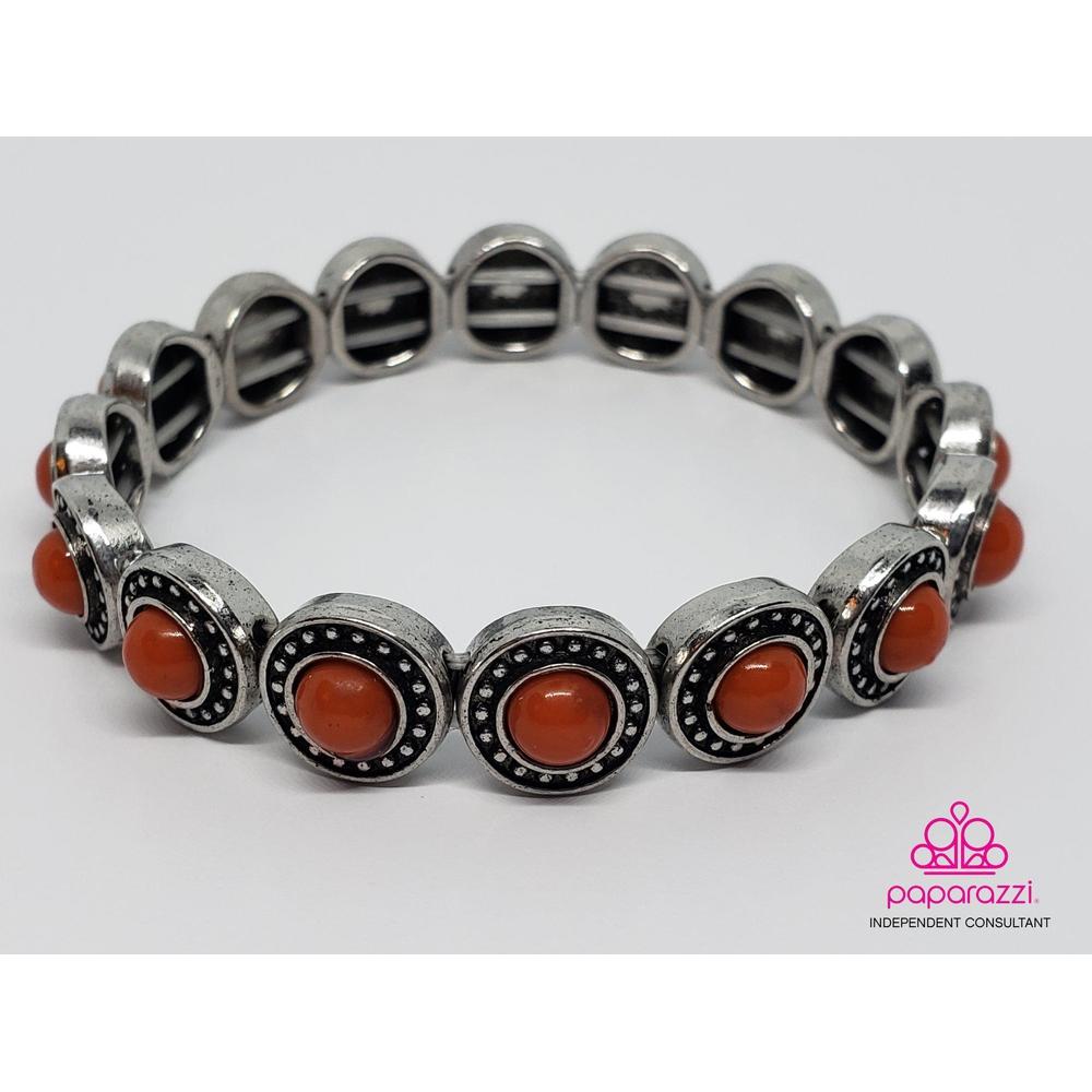 Globetrotter Goals Orange Bracelet - Paparazzi - Dare2bdazzlin N Jewelry
