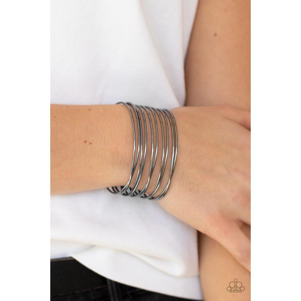 HAUTE Wired - Black Bracelet - Paparazzi - Dare2bdazzlin N Jewelry