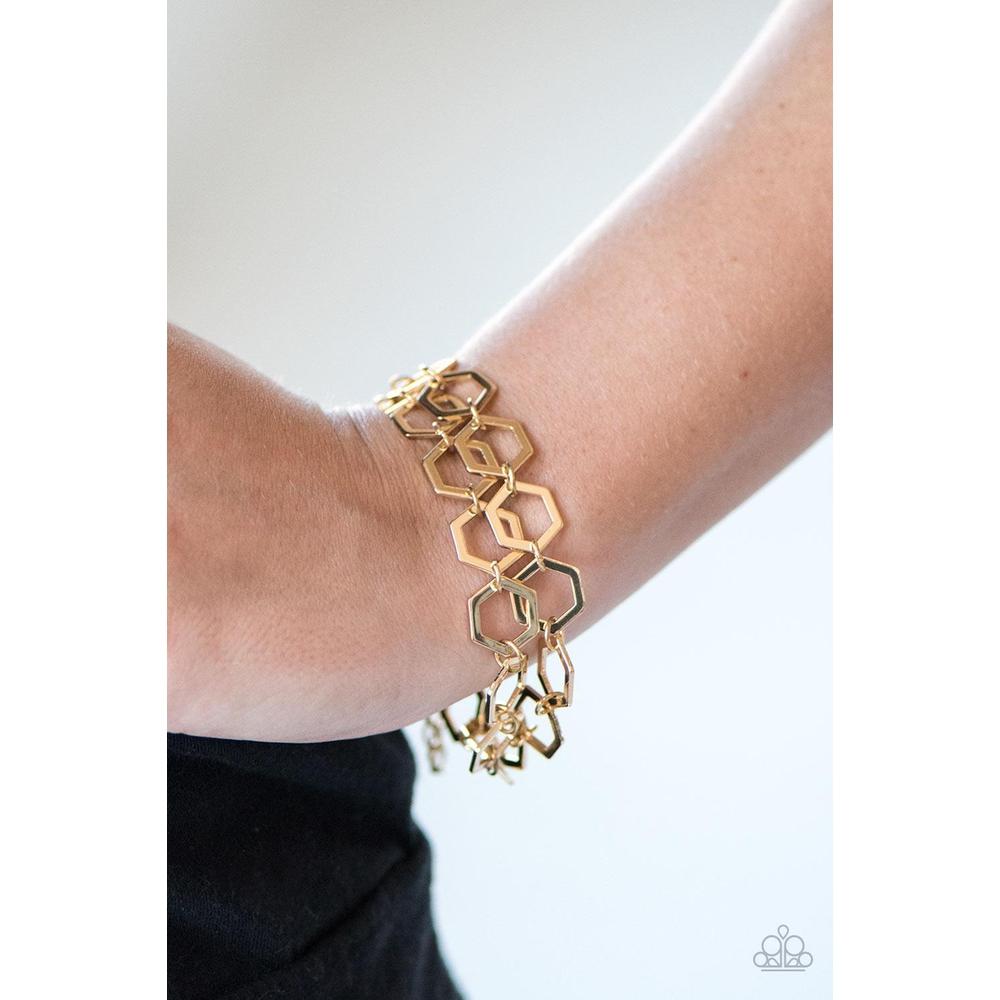 HEX Yeah! - Gold Bracelet - Paparazzi - Dare2bdazzlin N Jewelry
