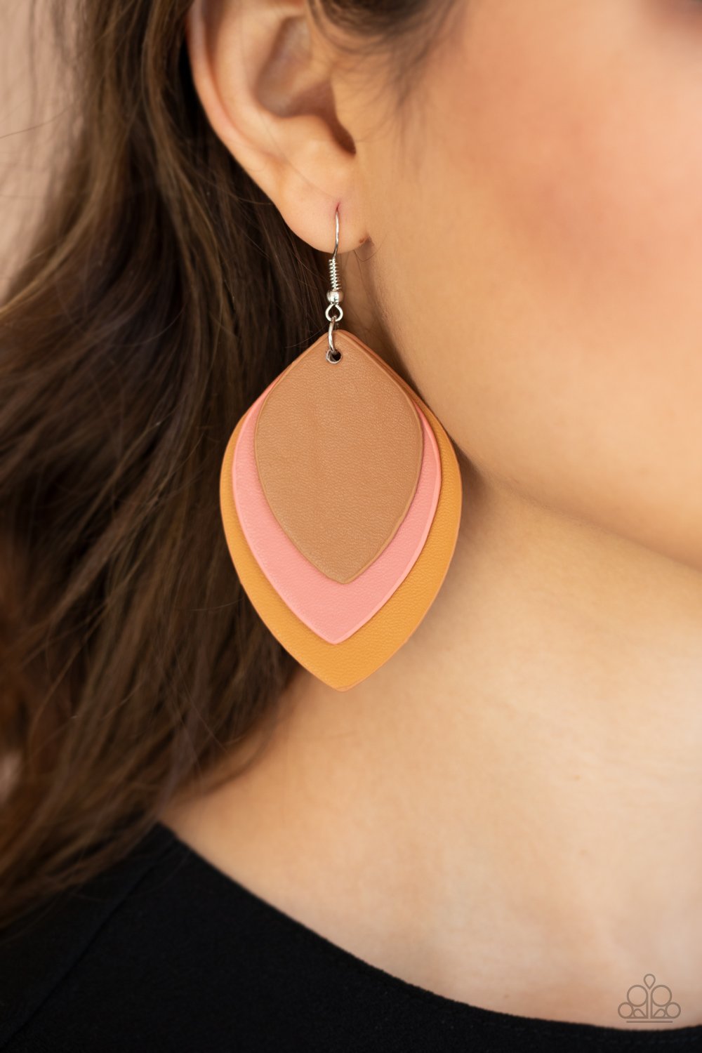 Light as a LEATHER Multi Earring - Paparazzi - Dare2bdazzlin N Jewelry