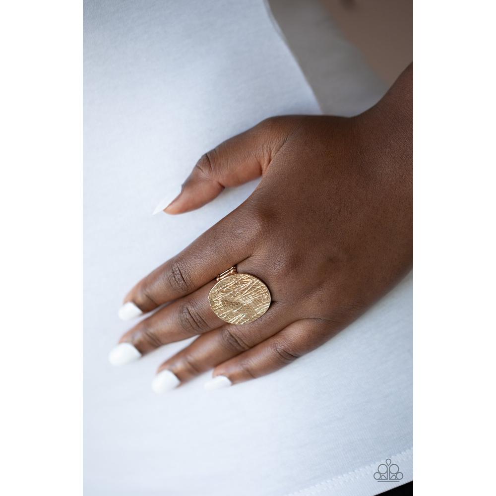 Lined Up - Gold Ring - Paparazzi - Dare2bdazzlin N Jewelry
