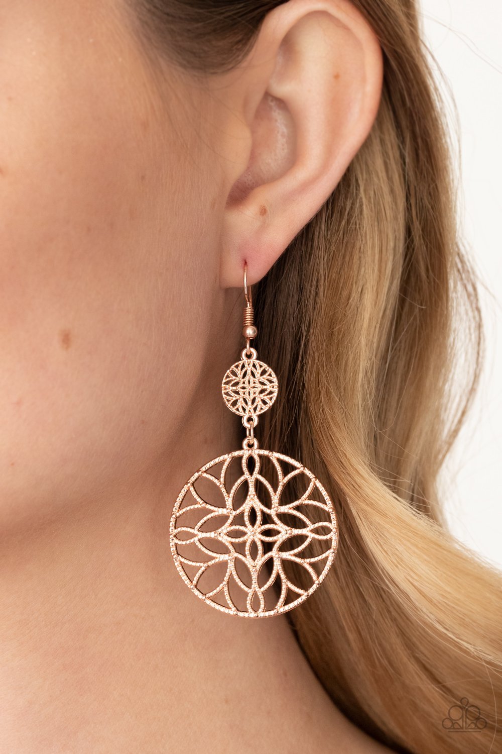 Mandala Eden - Rose Gold Earring - Paparazzi - Dare2bdazzlin N Jewelry
