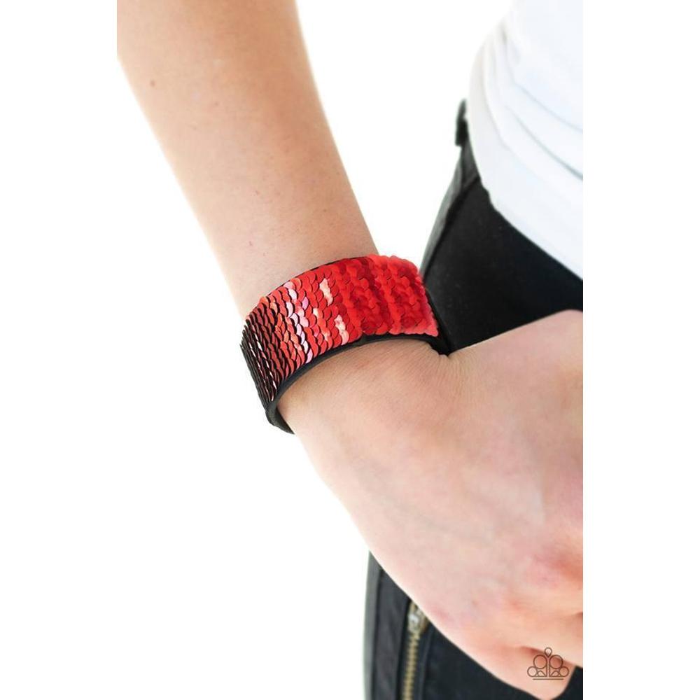 Mer-mazingly Mermaid Red Urban Bracelet - Paparazzi - Dare2bdazzlin N Jewelry