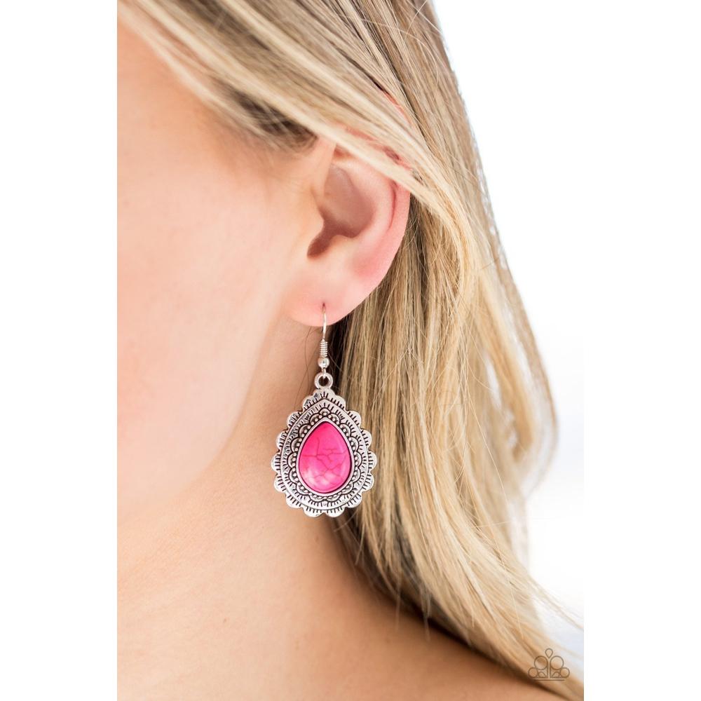 Mesa Mustang Pink Earrings - Paparazzi - Dare2bdazzlin N Jewelry