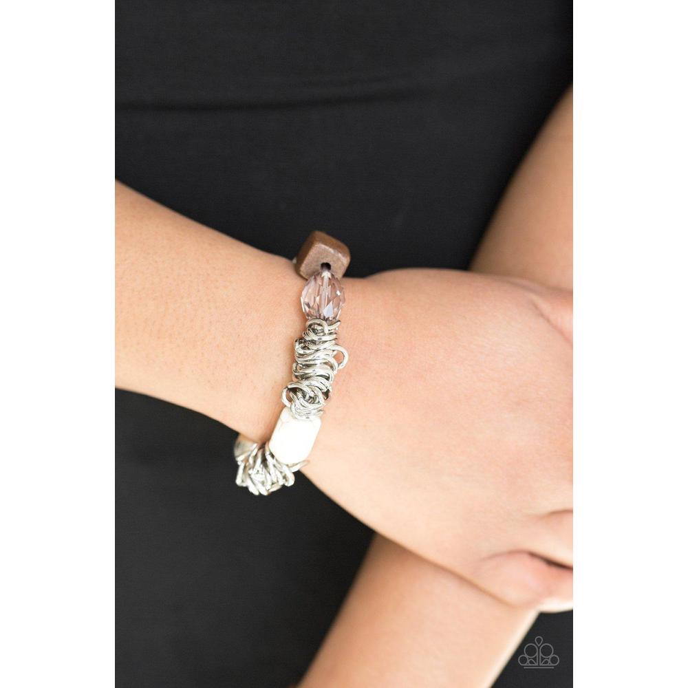 Mesmerizingly Magmatic White Bracelet - Paparazzi - Dare2bdazzlin N Jewelry