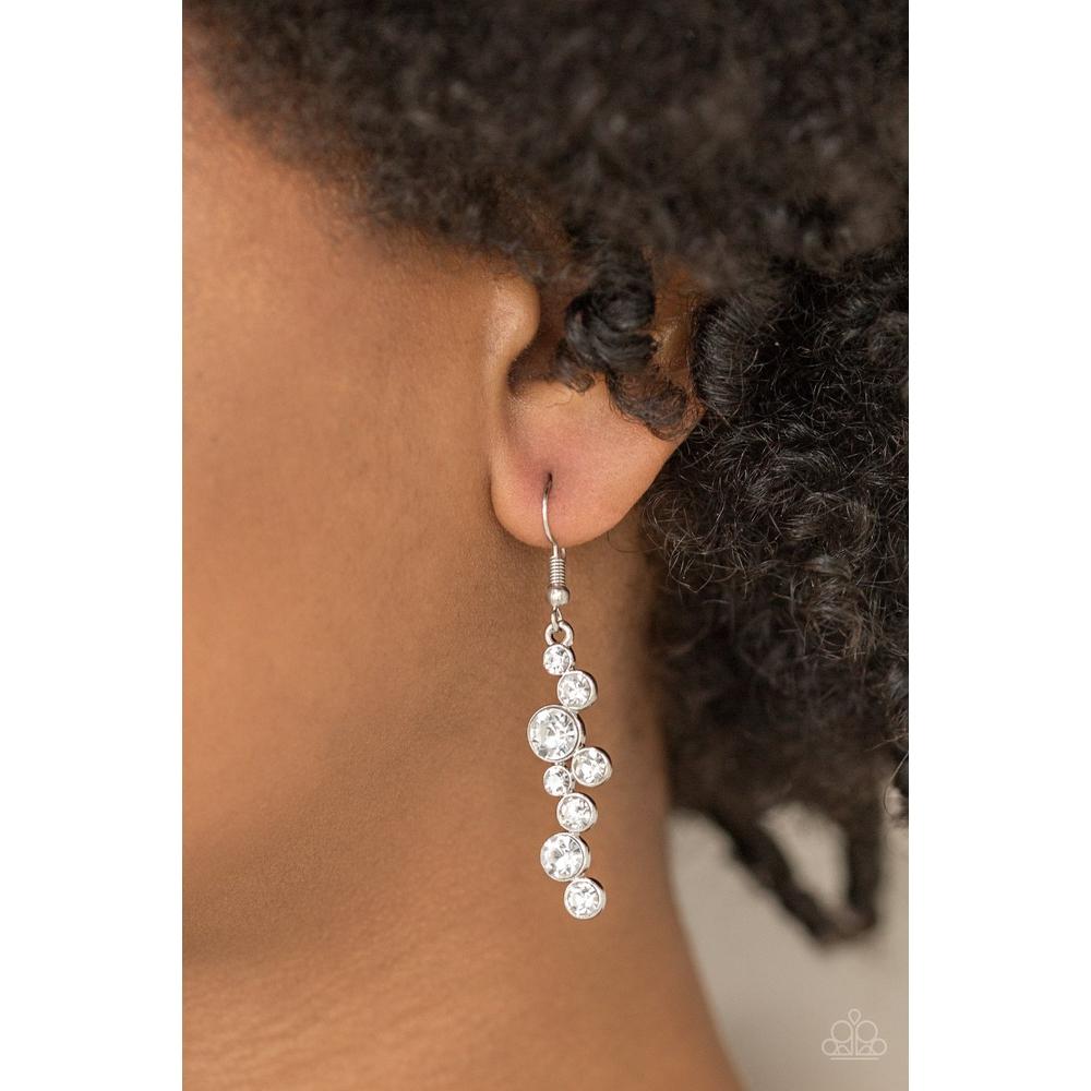Milky Way White Earrings - Paparazzi - Dare2bdazzlin N Jewelry