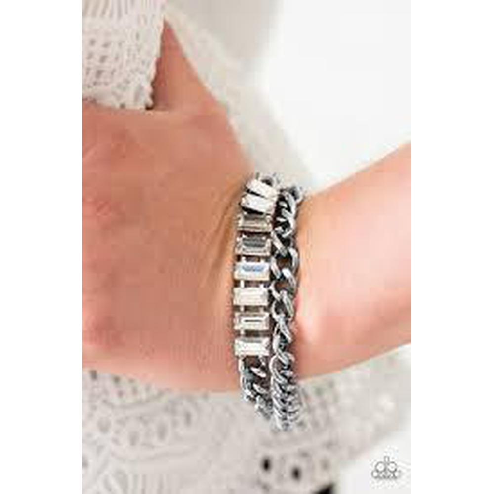 Plunge Into Grunge - White Bracelet - Paparazzi - Dare2bdazzlin N Jewelry