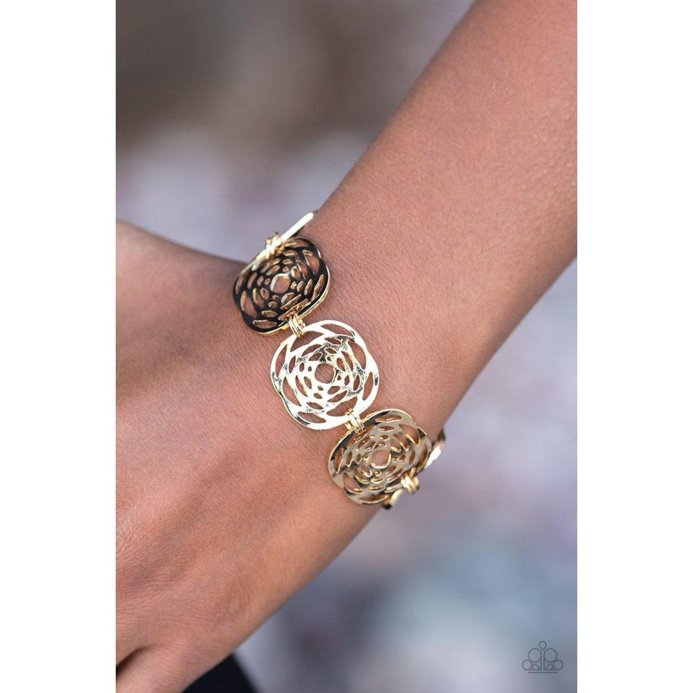 Prehistoric Posh - Gold Bracelet - Paparazzi - Dare2bdazzlin N Jewelry