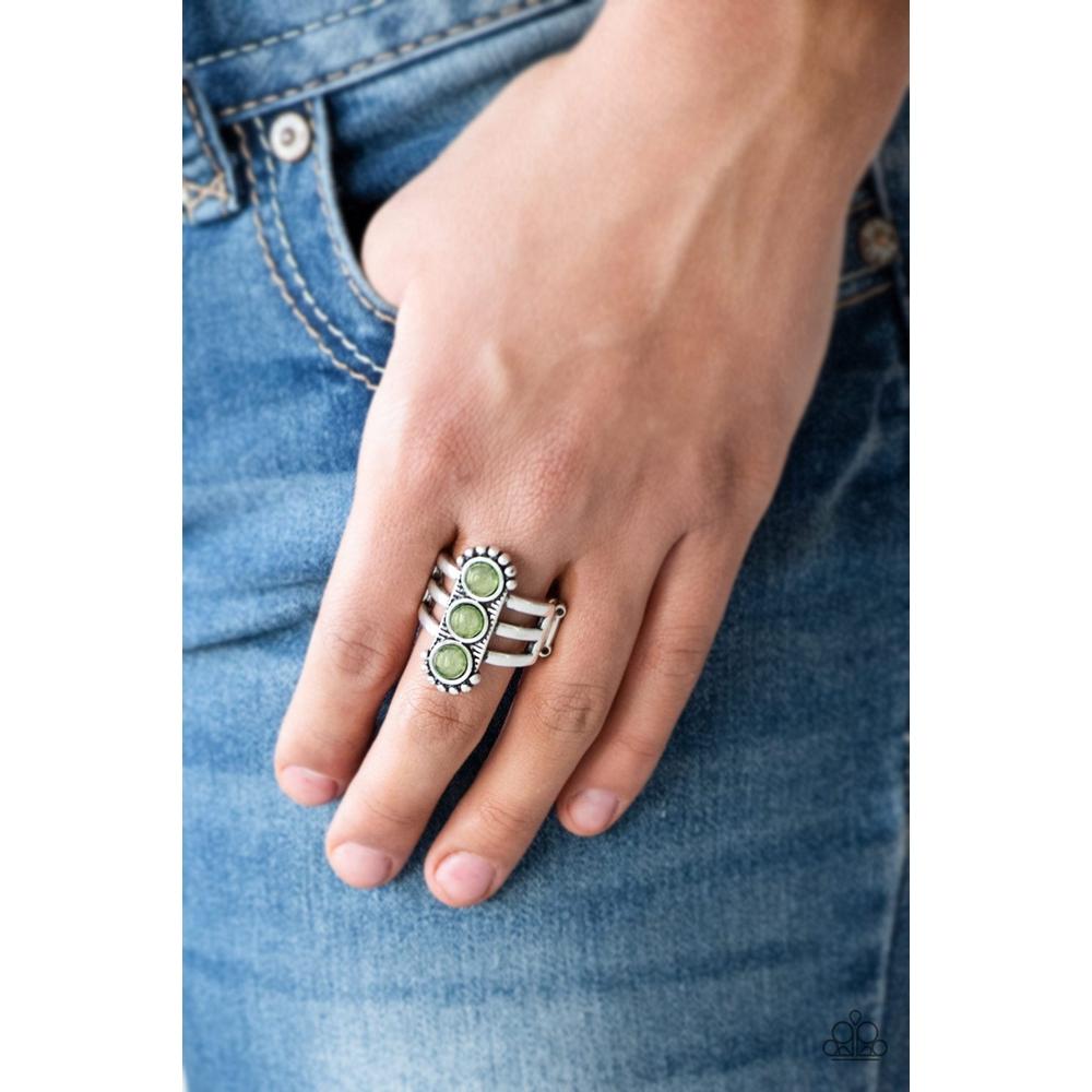 Rio Trio Green Ring - Paparazzi - Paparazzi - Dare2bdazzlin N Jewelry