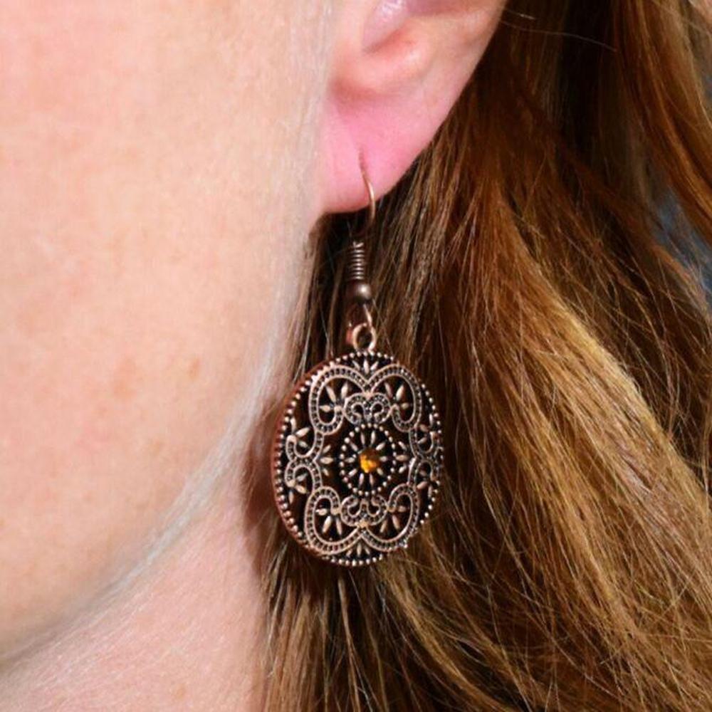 Royal Rochester Copper Earrings - Paparazzi - Dare2bdazzlin N Jewelry