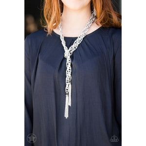 SCARFed for Attention - Silver Necklace - Paparazzi - Dare2bdazzlin N Jewelry