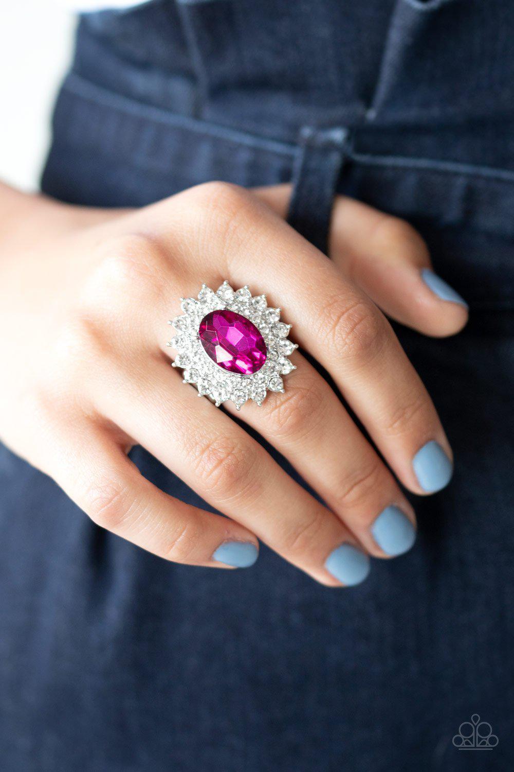 Secret Garden Glow - Pink Ring - Paparazzi - Dare2bdazzlin N Jewelry