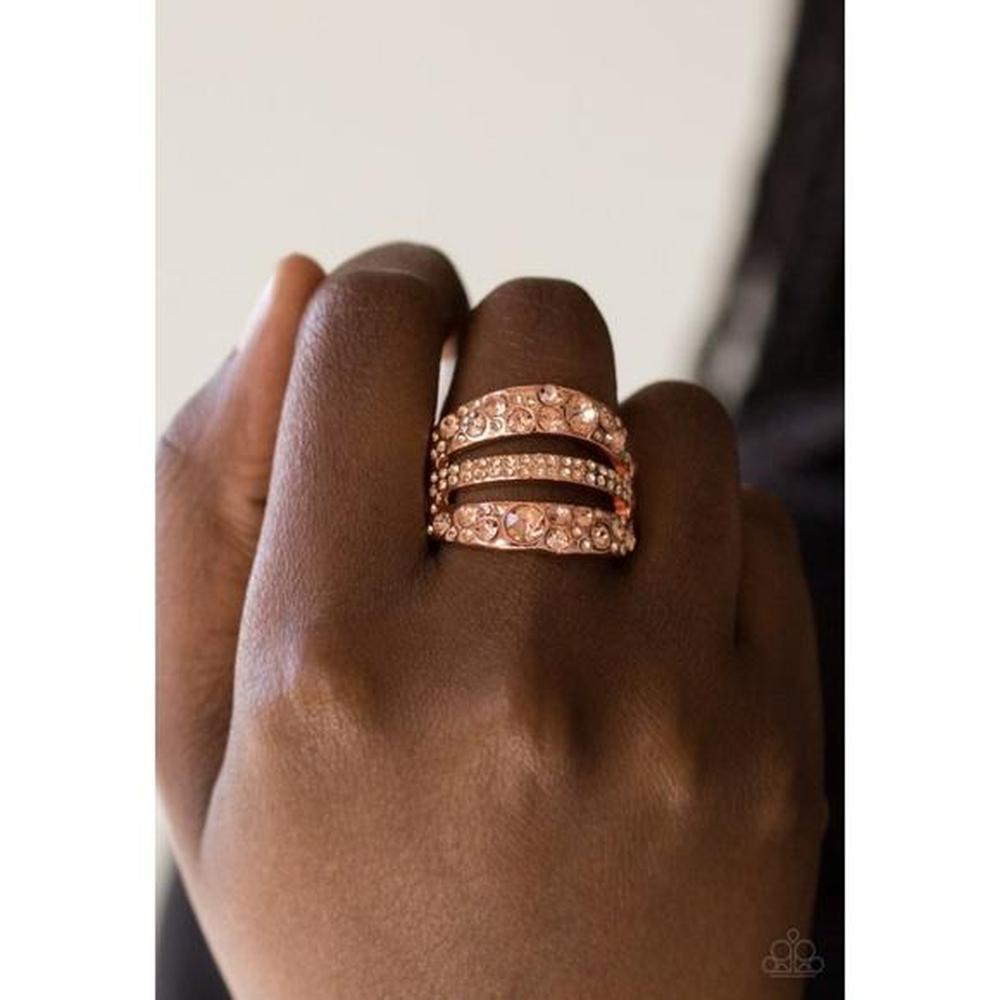 Stacks on Stacks on Stacks Copper Ring - Paparazzi - Dare2bdazzlin N Jewelry