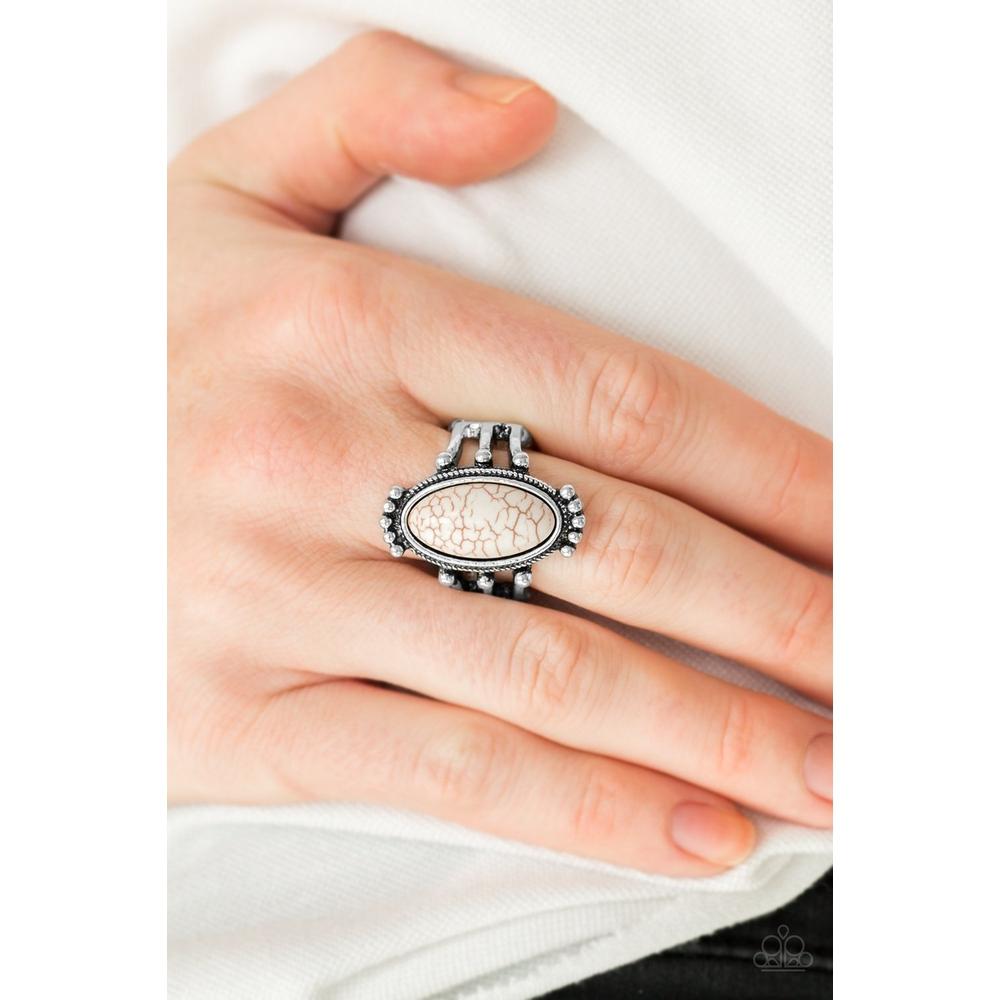 Stone Arches - White Ring - Paparazzi - Paparazzi - Dare2bdazzlin N Jewelry