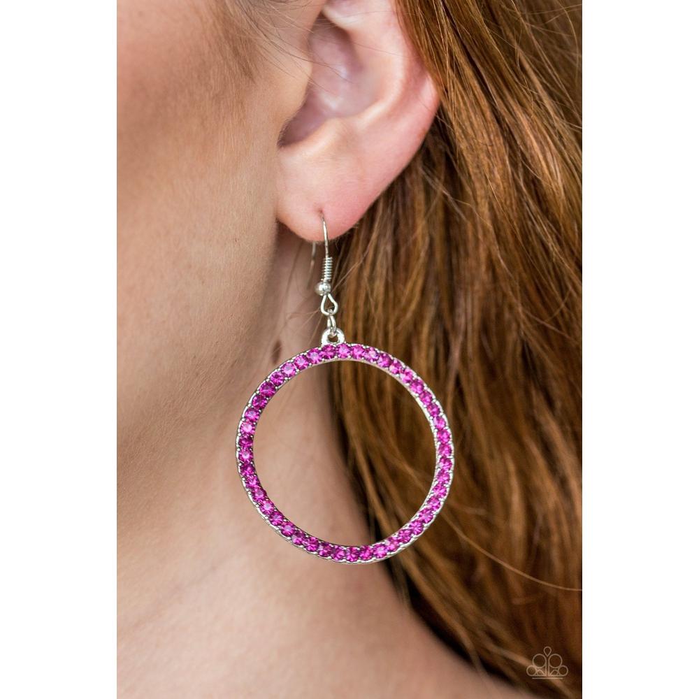 Stoppin Traffic Pink Earrings - Paparazzi - Dare2bdazzlin N Jewelry