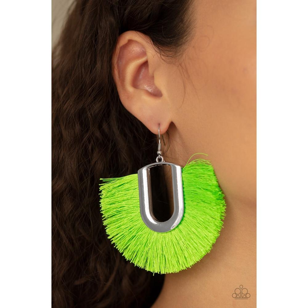Tassel Tropicana Green Earrings - Paparazzi - Paparazzi - Dare2bdazzlin N Jewelry