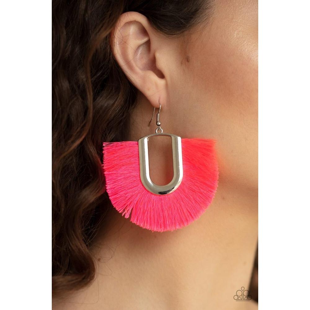 Tassel Tropicana Pink Earrings - Paparazzi - Dare2bdazzlin N Jewelry