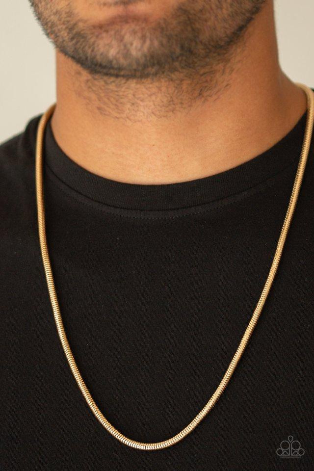 Victory Lap - Gold Men Necklace - Paparazzi - Dare2bdazzlin N Jewelry