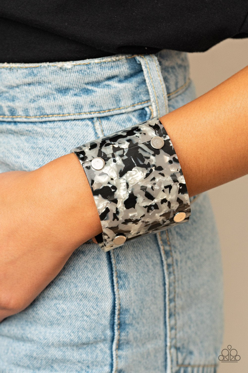 What are you waiting FAUX? - Silver Cuff Bracelet - Paparazzi - Dare2bdazzlin N Jewelry