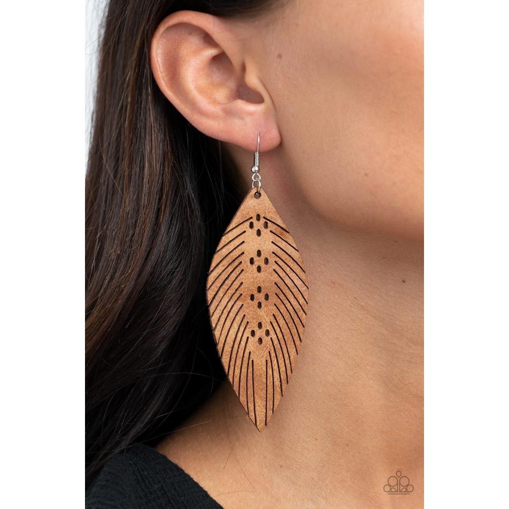 Wherever The Wind Takes Me - Brown Earring - Paparazzi - Dare2bdazzlin N Jewelry