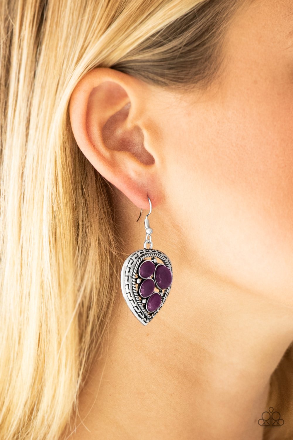 Wild Heart Wonder - Purple Earring - Paparazzi - Dare2bdazzlin N Jewelry