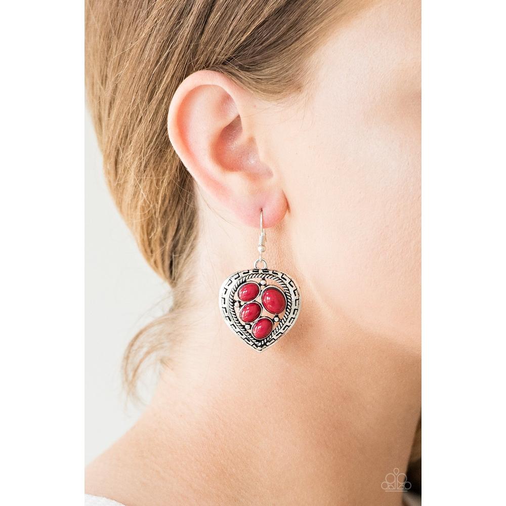 Wild Heart Wonder - Red Earring - Paparazzi - Dare2bdazzlin N Jewelry