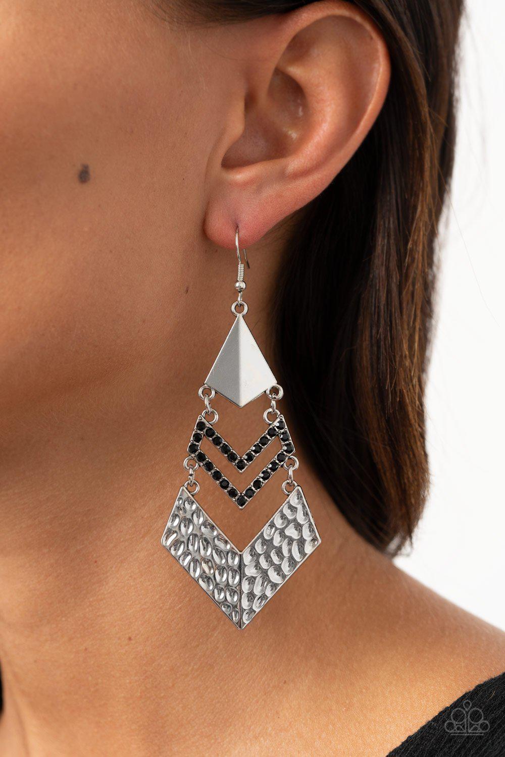 Work Hazard - Black Earring - Paparazzi - Dare2bdazzlin N Jewelry