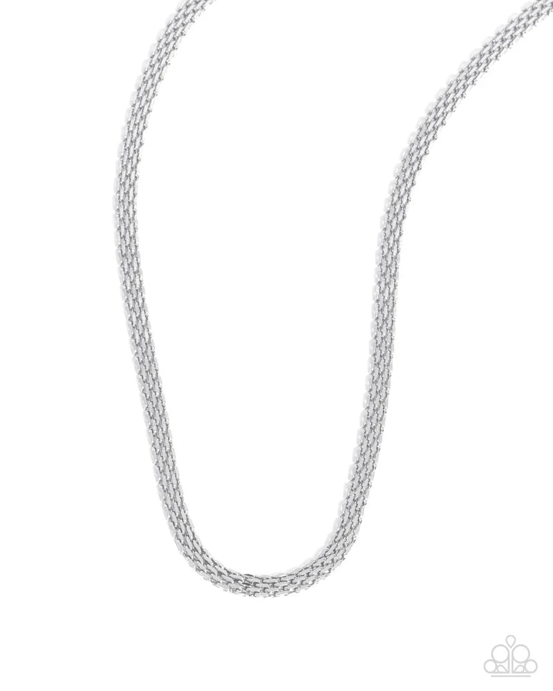 Chained Character Silver Necklace - Paparazzi - Dare2bdazzlin N Jewelry