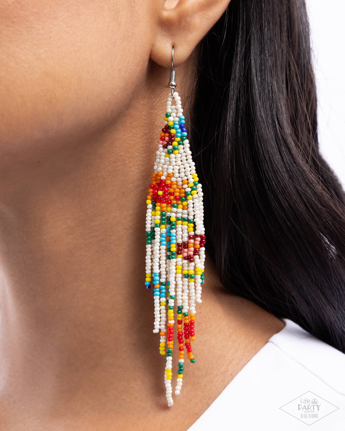 Beaded Gardens - White Earring - Paparazzi - Dare2bdazzlin N Jewelry