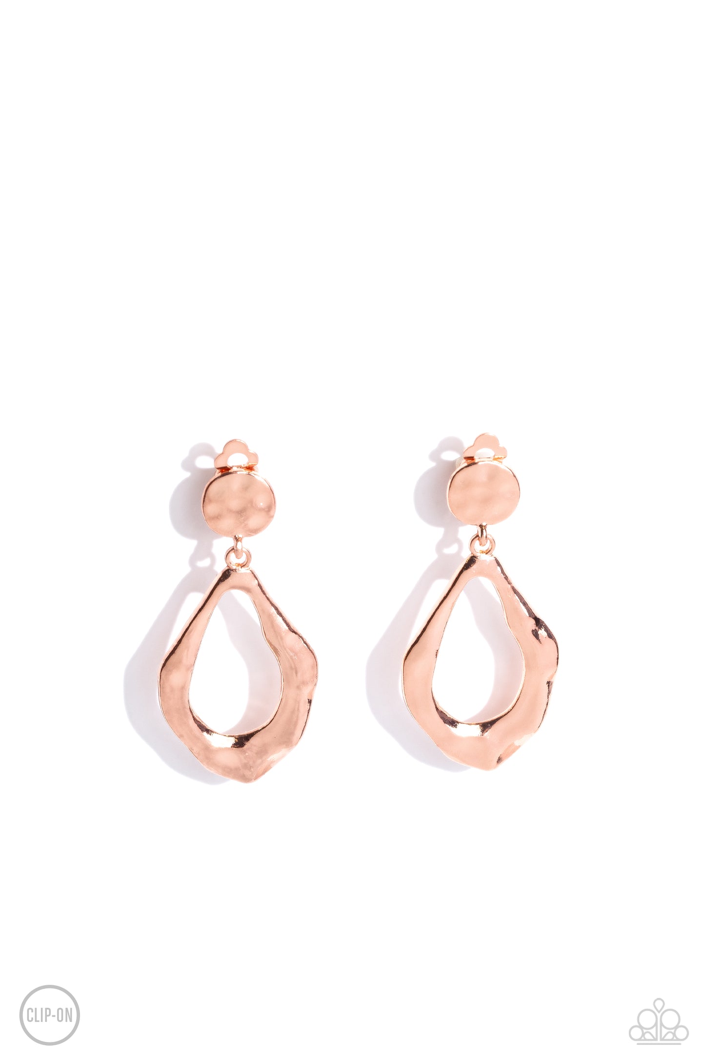 Metallic Mezzanine - Copper Clip-On Earring - Paparazzi - Dare2bdazzlin N Jewelry
