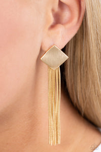 Experimental Elegance - Gold Post Earring - Paparazzi - Dare2bdazzlin N Jewelry