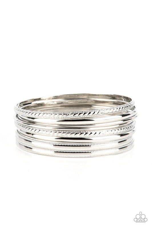Stackable Shimmer - Silver Bracelet - Paparazzi - Dare2bdazzlin N Jewelry