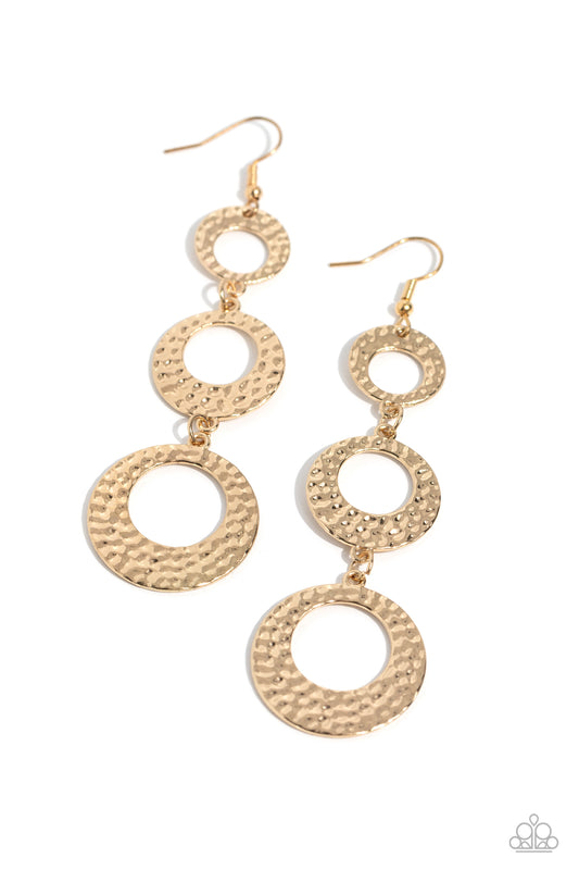 High Society Stunner - Gold Earring - Paparazzi - Dare2bdazzlin N Jewelry