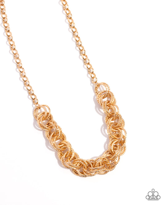 Urban Acoustics - Gold Necklace - Paparazzi - Dare2bdazzlin N Jewelry