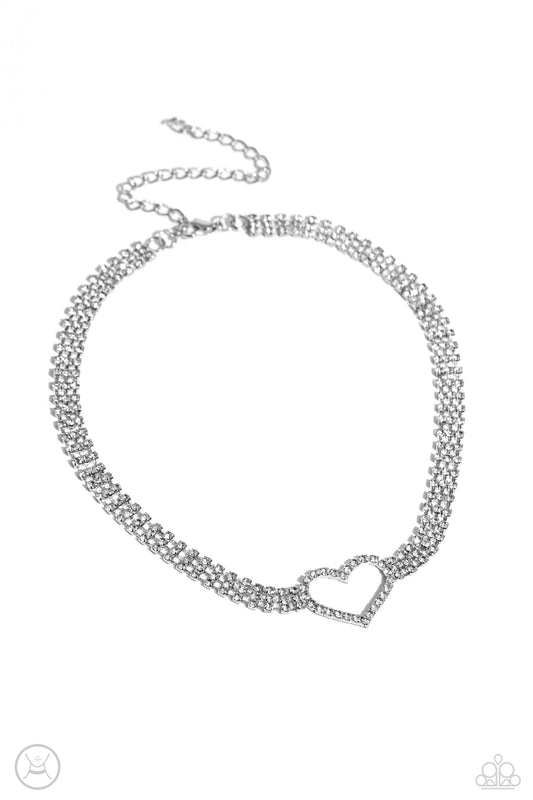 Rows of Romance - White Choker - Paparazzi - Dare2bdazzlin N Jewelry