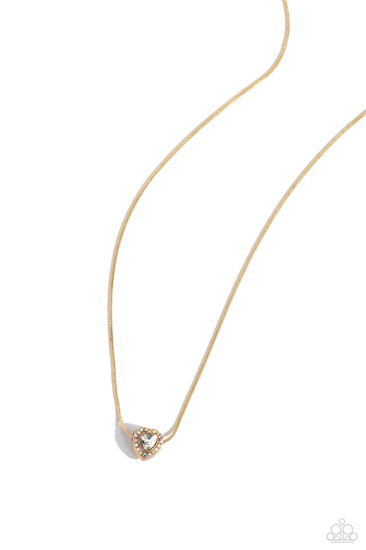 Simply Sentimental - Gold Necklace - Paparazzi - Dare2bdazzlin N Jewelry
