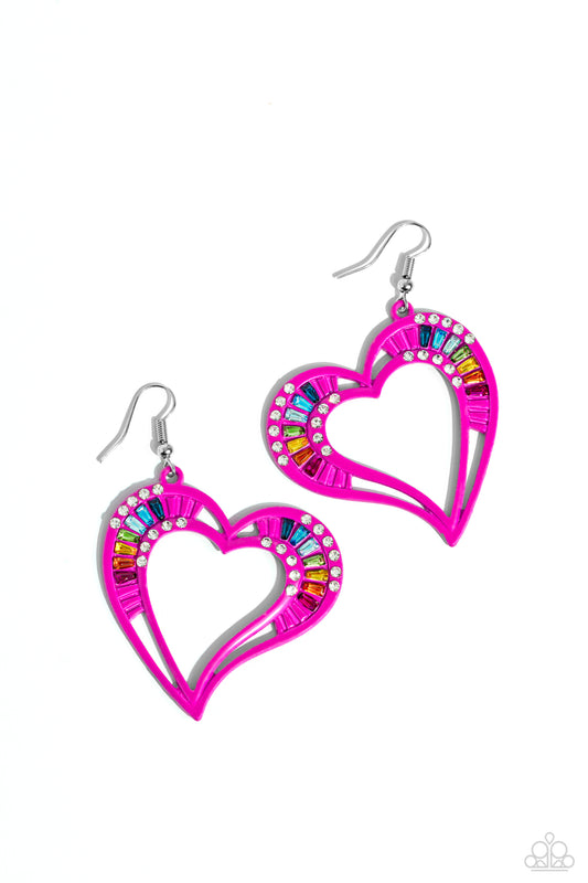 Embellished Emeralds - Pink Earring - Paparazzi - Dare2bdazzlin N Jewelry