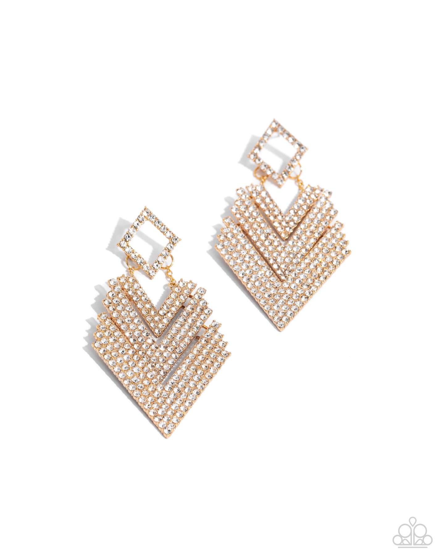 Cautious Caliber - Gold Post Earring - Paparazzi - Dare2bdazzlin N Jewelry