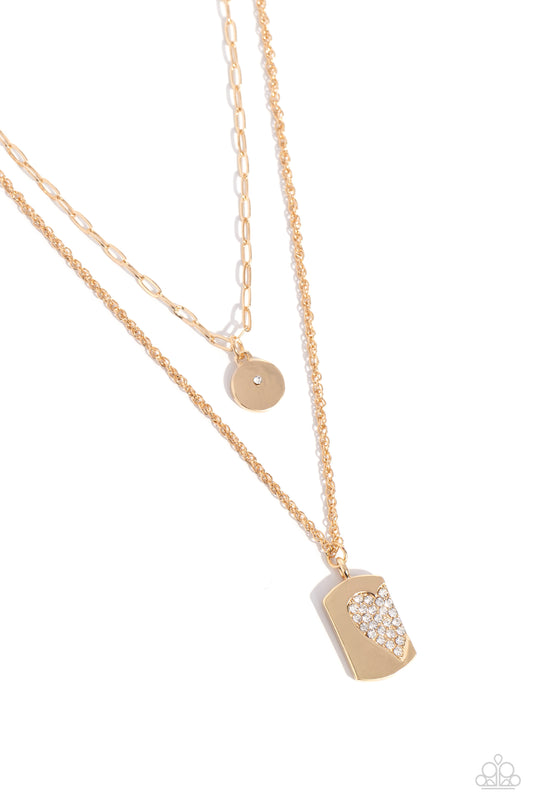 Half of My Heart - Gold Necklace - Paparazzi - Dare2bdazzlin N Jewelry