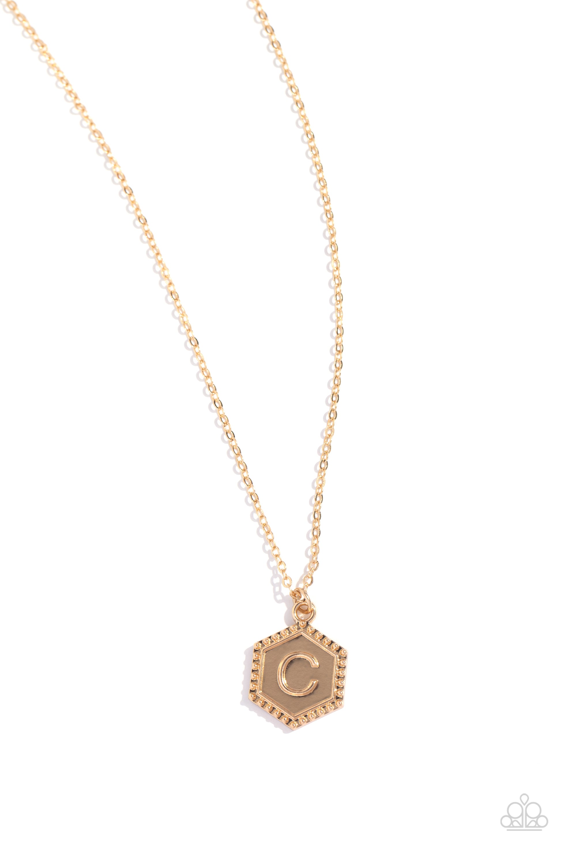 Emblematic Elegance - Gold - C Necklace - Paparazzi - Dare2bdazzlin N Jewelry