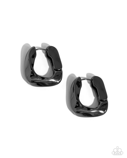 Asymmetric Advocate - Black Hinge - Hoops- Paparazzi - Dare2bdazzlin N Jewelry