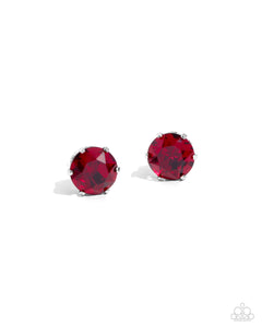 Breathtaking Birthstone - Red-Garnet Post Earring - Paparazzi - Dare2bdazzlin N Jewelry