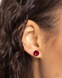 Breathtaking Birthstone - Red-Garnet Post Earring - Paparazzi - Dare2bdazzlin N Jewelry