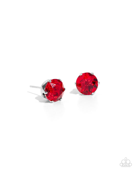 Breathtaking Birthstone - Red-Ruby Post Earring - Paparazzi - Dare2bdazzlin N Jewelry