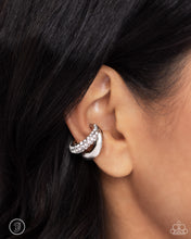 Load image into Gallery viewer, Sizzling Spotlight - White Earring Cuff - Paparazzi - Dare2bdazzlin N Jewelry
