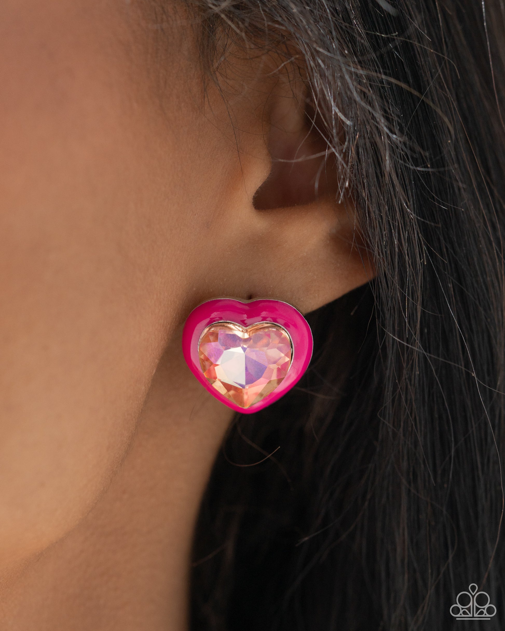 Heartfelt Haute - Pink Post Earring - Paparazzi - Dare2bdazzlin N Jewelry