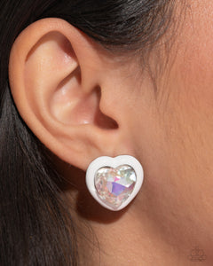 Heartfelt Haute - White Post Earring - Paparazzi - Dare2bdazzlin N Jewelry