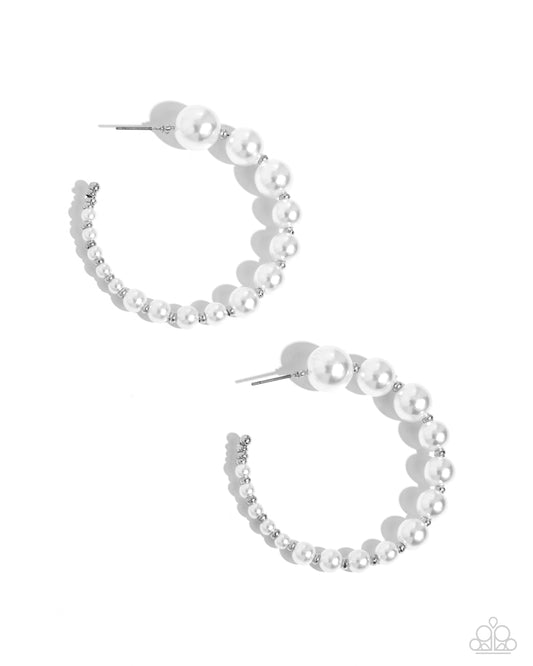 Candidate Class - White Hoop Earring - Paparazzi - Dare2bdazzlin N Jewelry