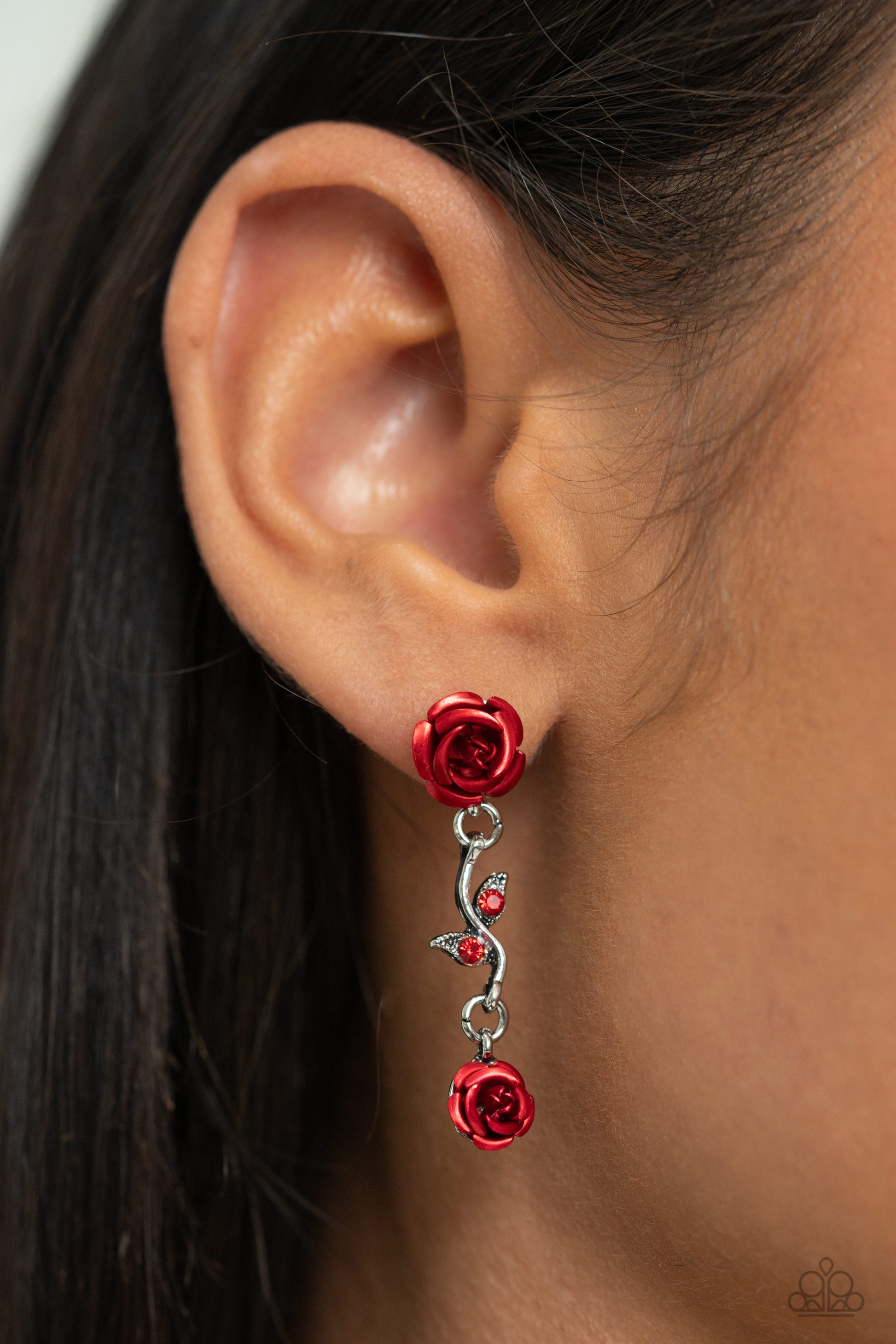 Led by the ROSE - Red Post Earring - Paparazzi - Dare2bdazzlin N Jewelry